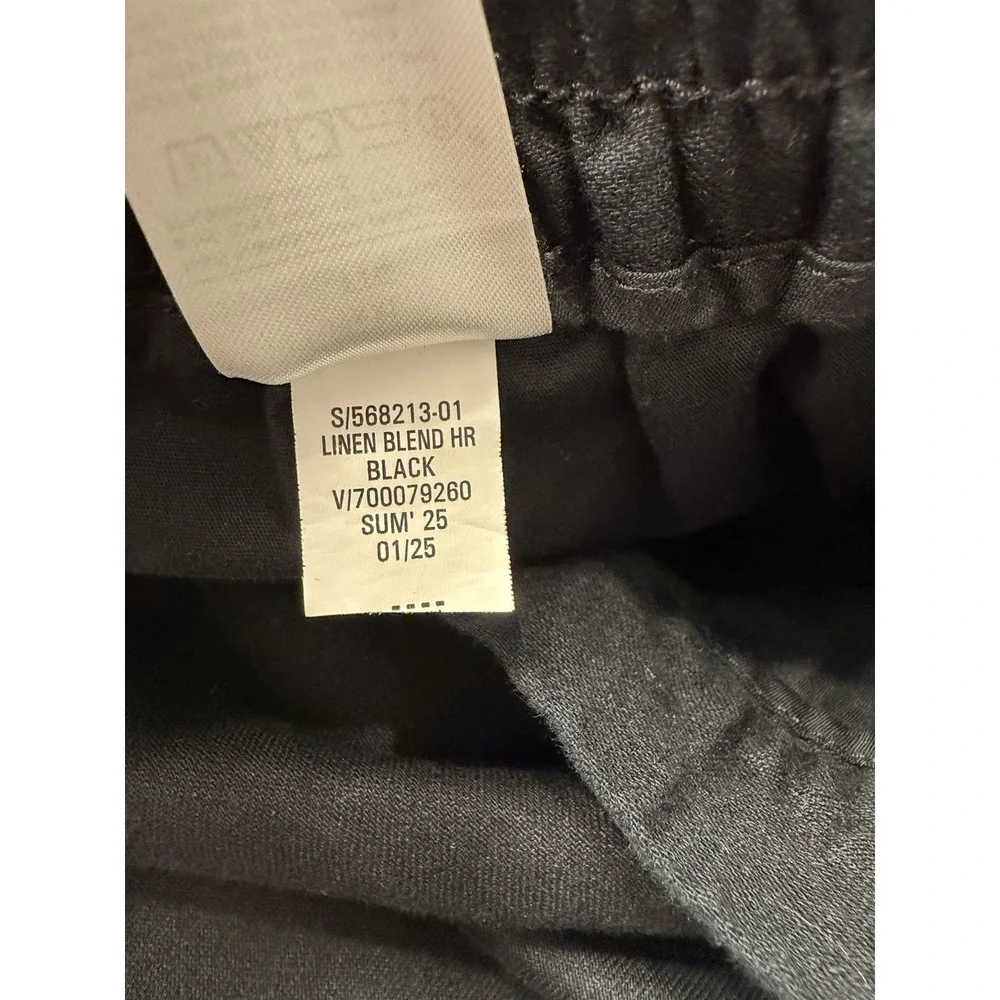 Banana Republic Womens Linen Blend Pull On Wide Leg Cropped Pants Size XXL Black